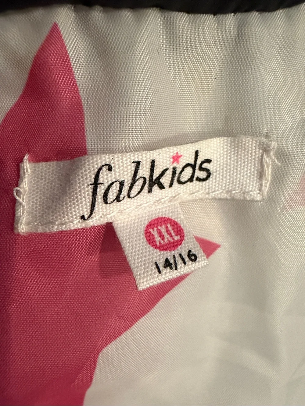fabkids Black Puffer Vest with Star-Print Lining